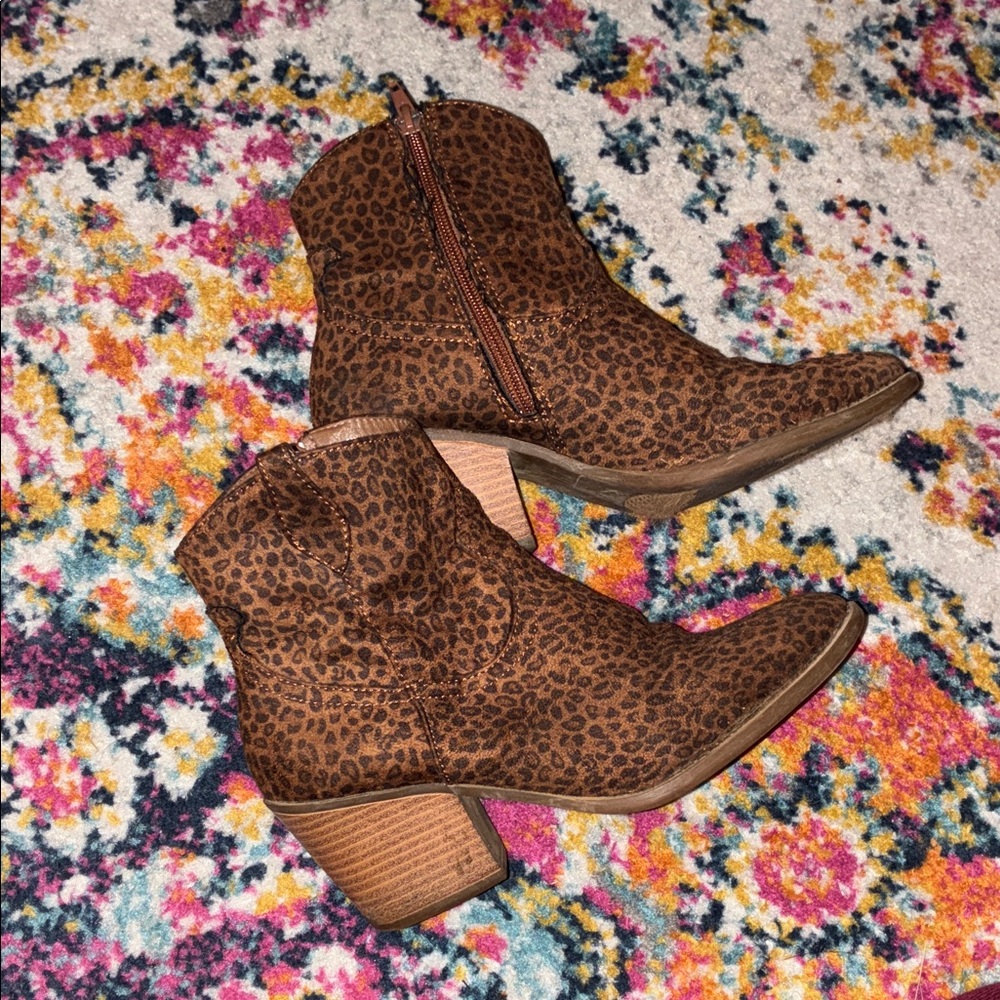 Leopard Print Ankle Boots